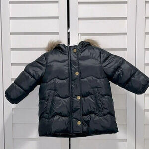 12-18 month puffer jacket hooded button down zipper jacket fleece inside unisex